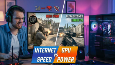 الإنترنت السريع أم كرت الشاشة: أيهما يحسم الفوز في الألعاب الأونلاين